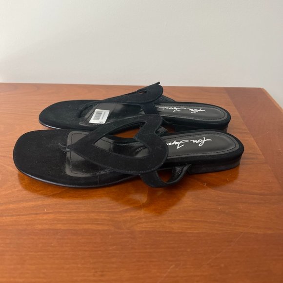 Isa Tapia Black Suede Heart Sandals  Size EU 36 1/2 - Picture 1 of 8